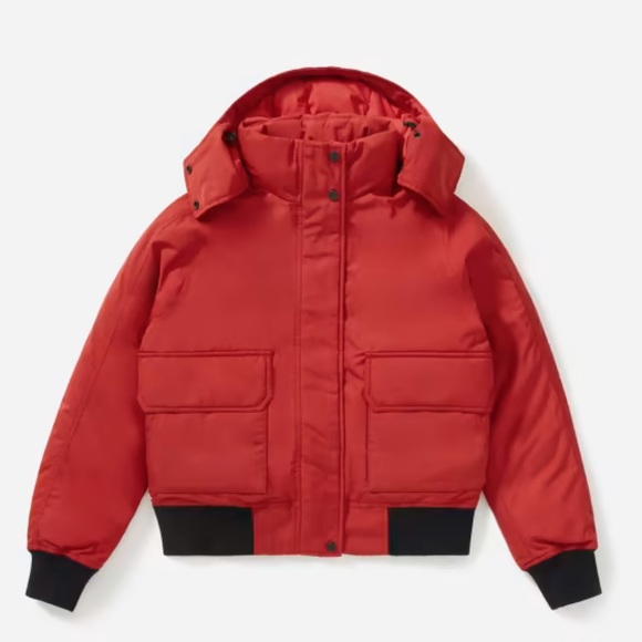 ❌SOLD❌ Everlane The ReNew Heavyweight Bomber Red Large NEW - Picture 2 of 12